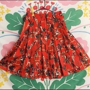 曆 ((SOLD)) pleated satin cowgirl skirt鸞